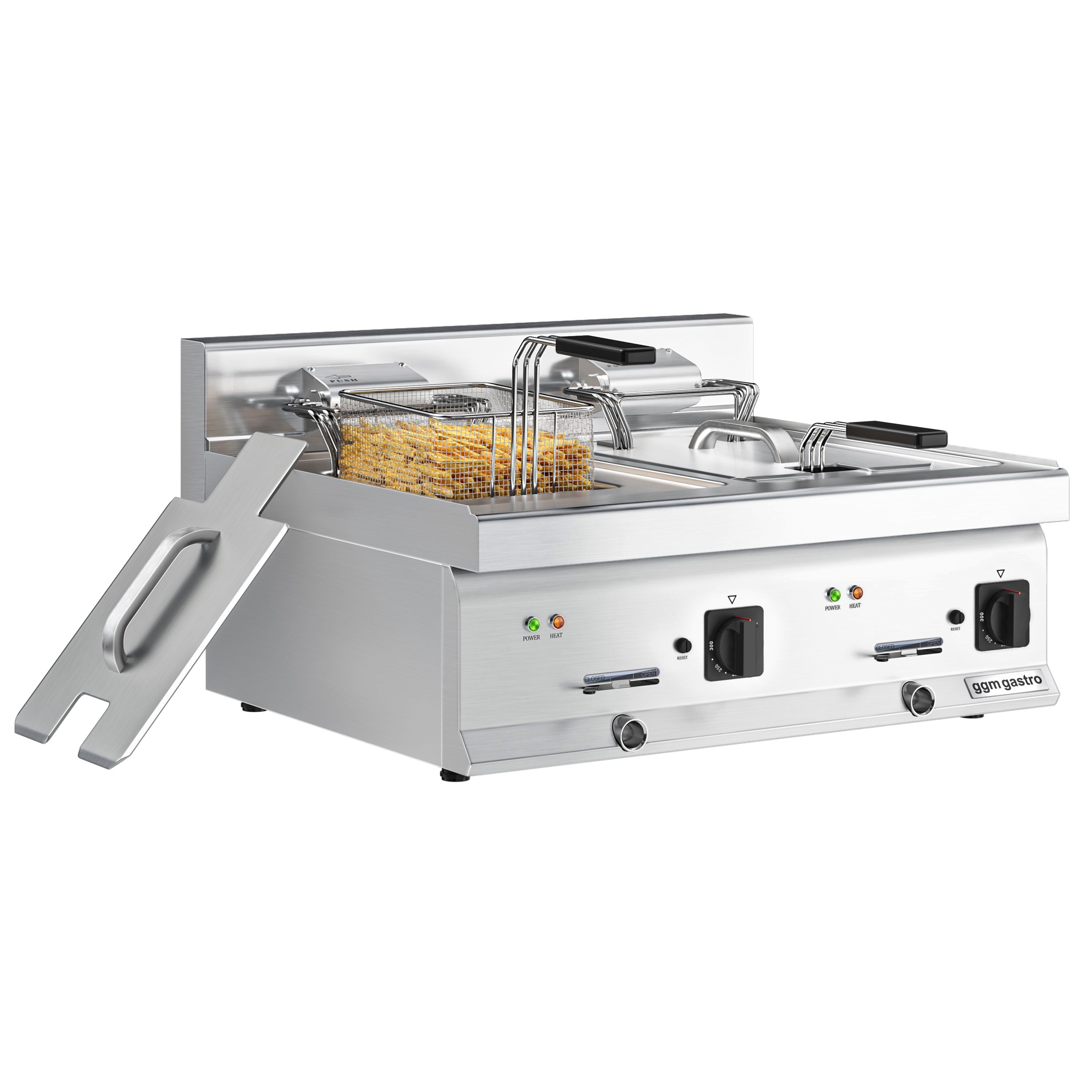 Freidora eléctrica de sobremesa doble 10+10 L 18 kW GGM Gastro EFK66-END