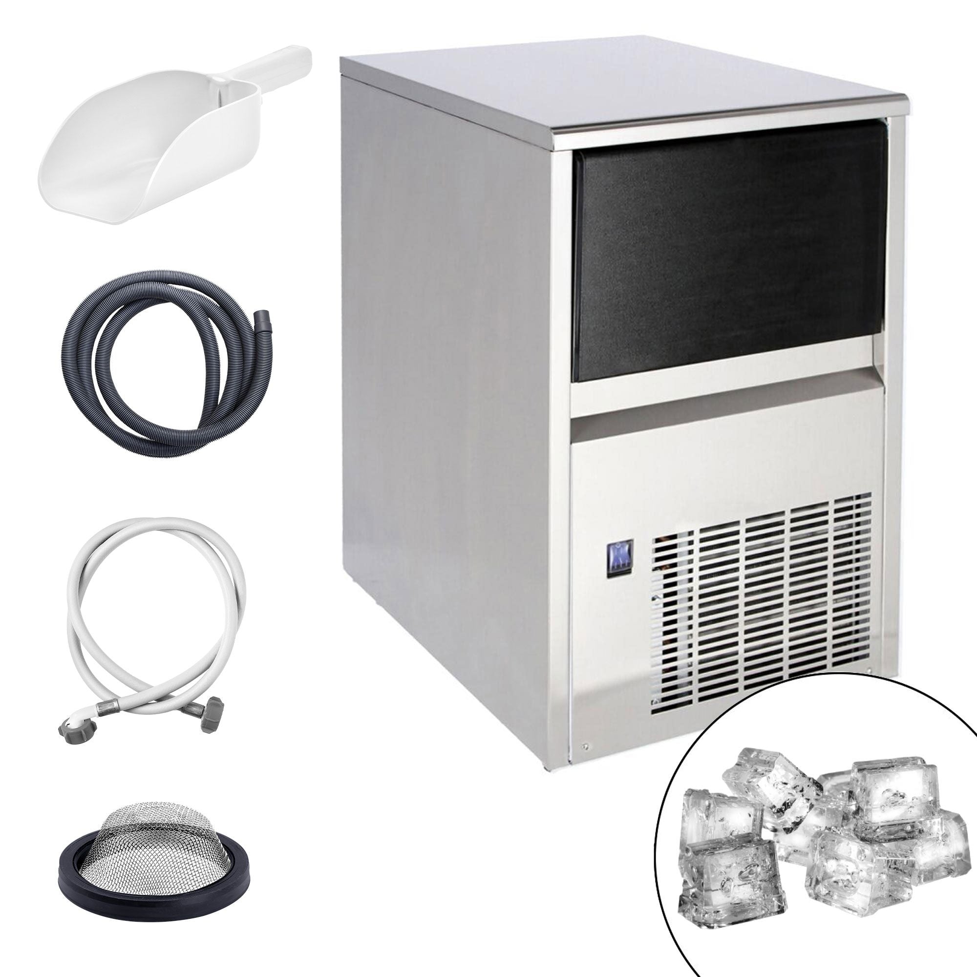 Máquina de hielo en cubitos 23 kg/24 h bajo mostrador GGM Gastro EWI22N