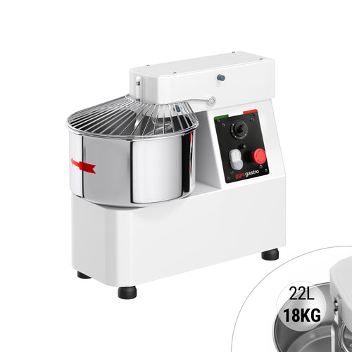 Amasadora de espiral 22 L / 18 kg 230 V con temporizador GGM Gastro TMP22-230V-N